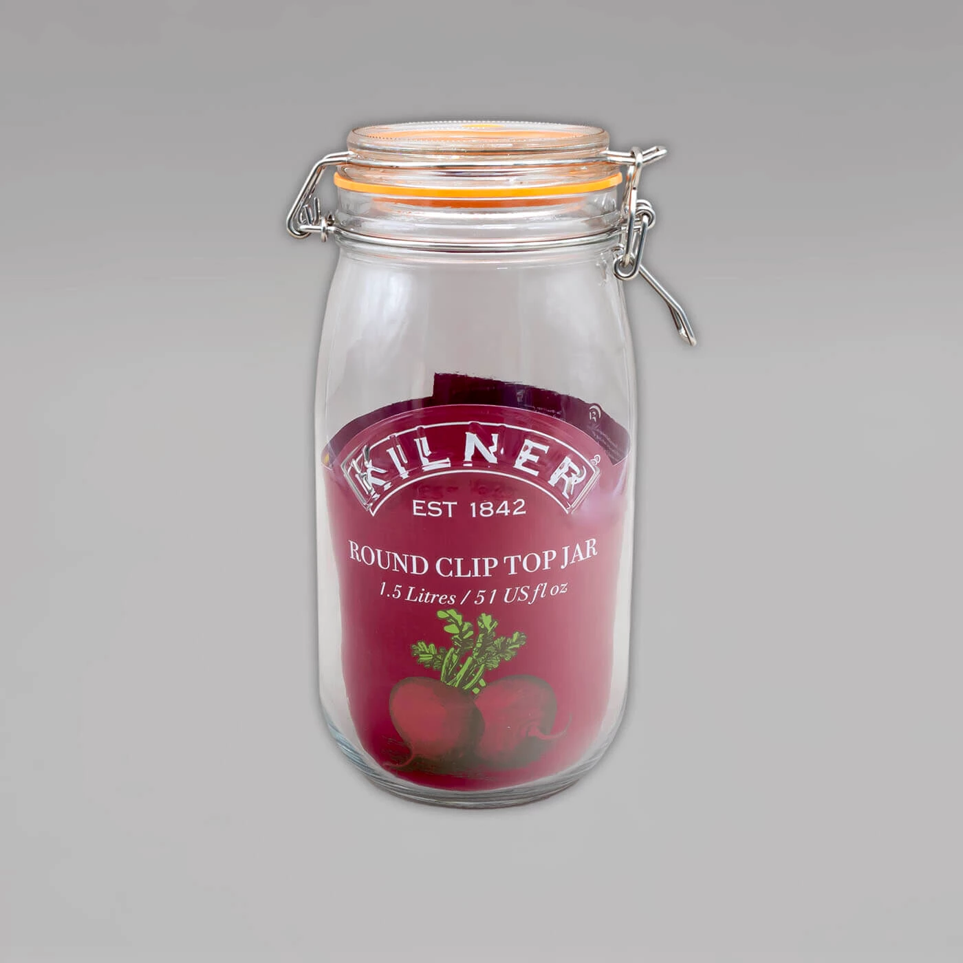 Kilner Weckglas, mit Bügelverschluss und Gummidichtung, 1,5L