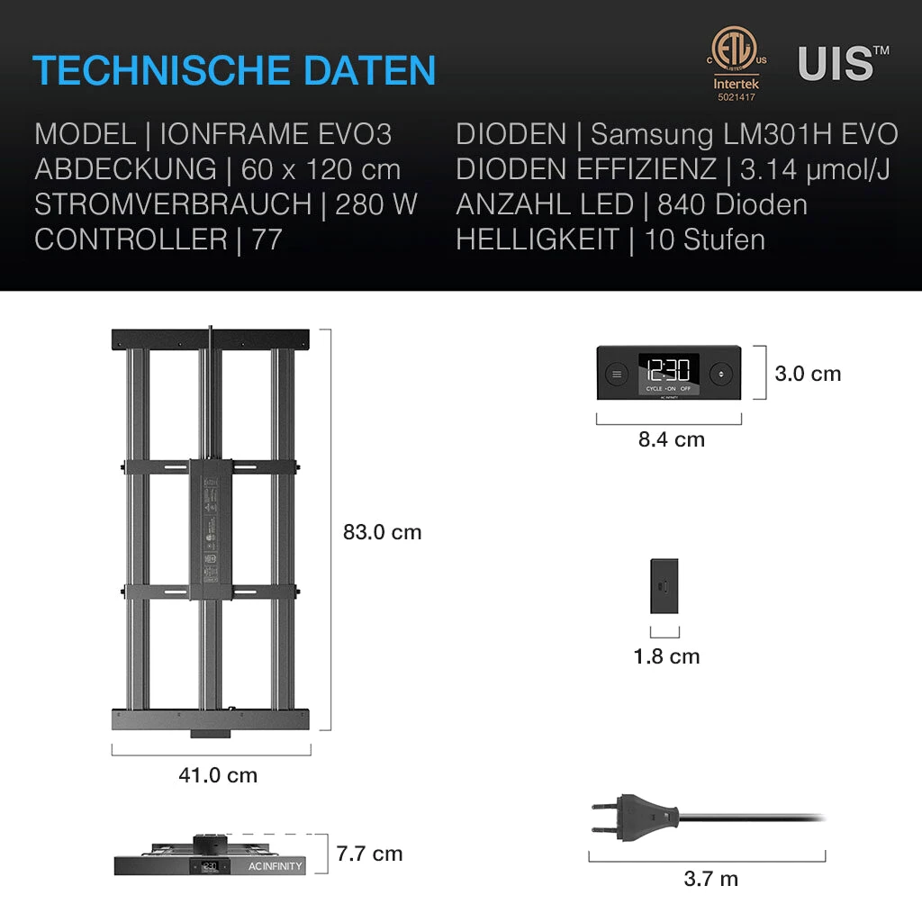 AC Infinity IONFRAME EVO3, LED Grow Light 280W