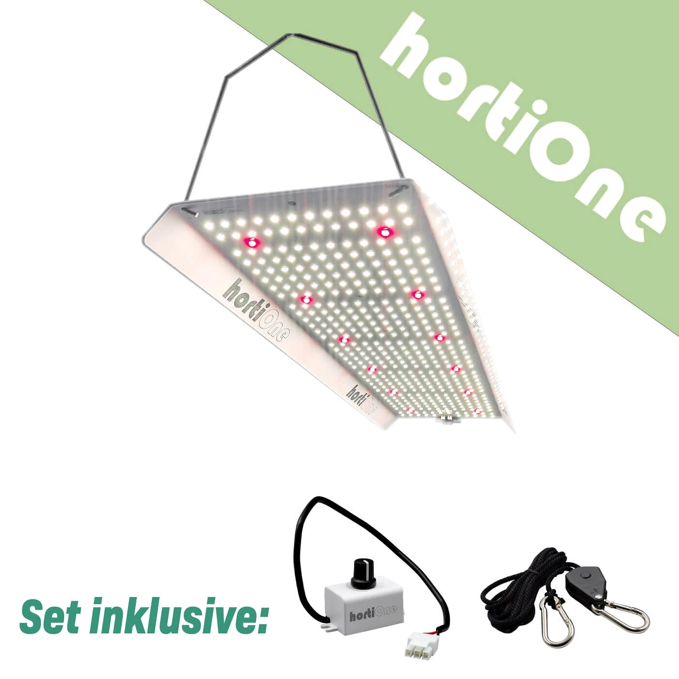 hortiONE V3 LED Set mit Netzteil und Dimmer hortiONE 420 V3 LED, 150W, 6 Stück